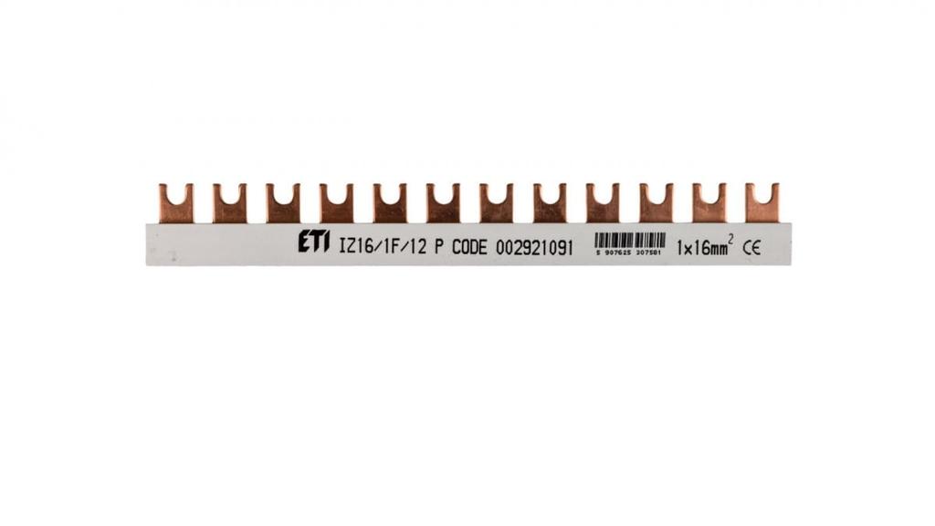 Fork connection busbar 1P 100A 16mm2 (12 modules) IZ16/1F/12/P 002921091