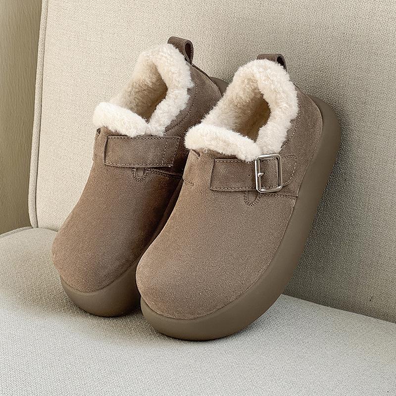 Thick-soled heightening Boken shoes, new winter shoes, warm fluffy shoes, cotton shoes, velvet snow boots