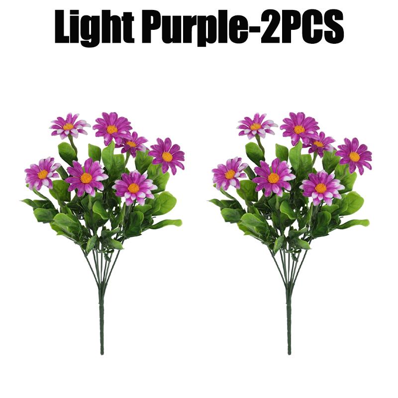 2/4/8PCS Artificial Chrysanthemum Daisy Flowers Plastic Simulation Plants Decorative Ornament for Outdoor Home Garden Display