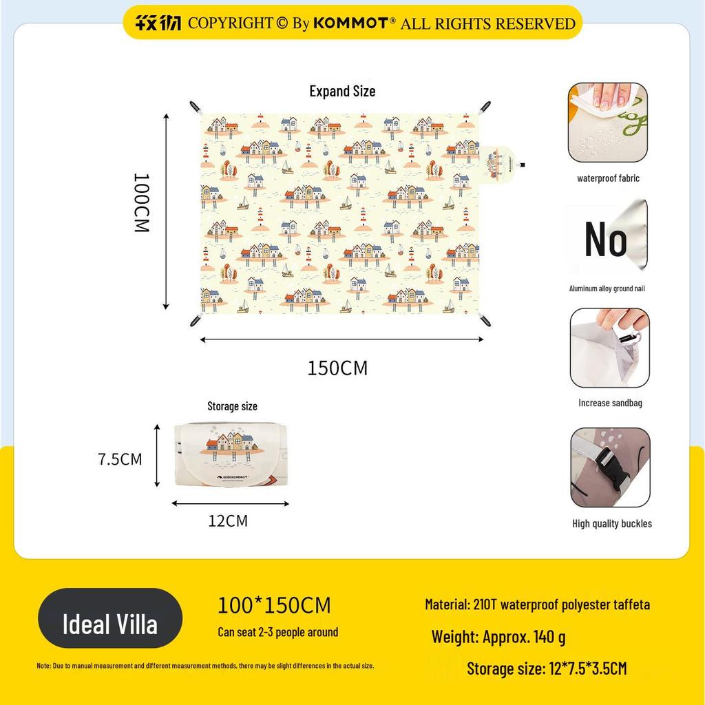 Ultraleichte tragbare wasserdichte Picknickmatte – faltbar und feuchtigkeitsbeständig für Gras und Strand