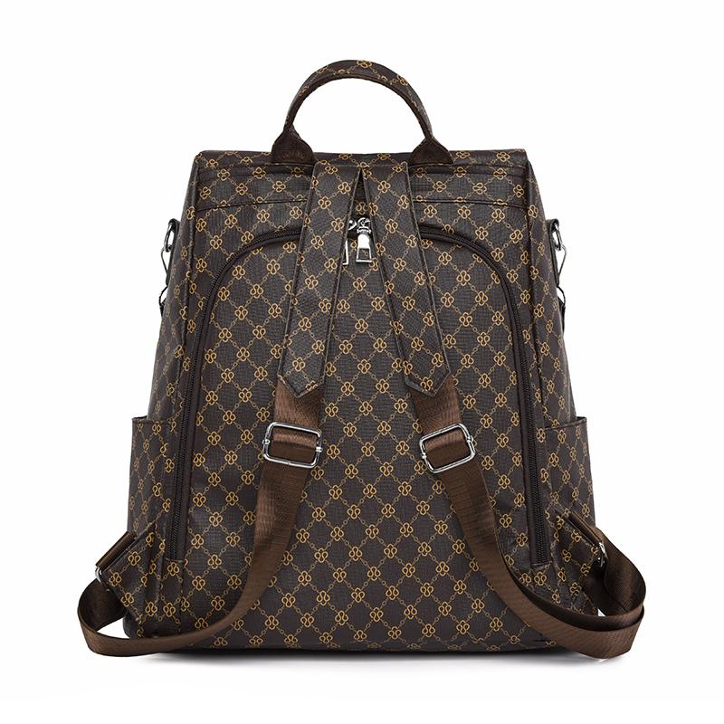 Damen-Reiserucksack, weicher Leder-Druck-Rucksack