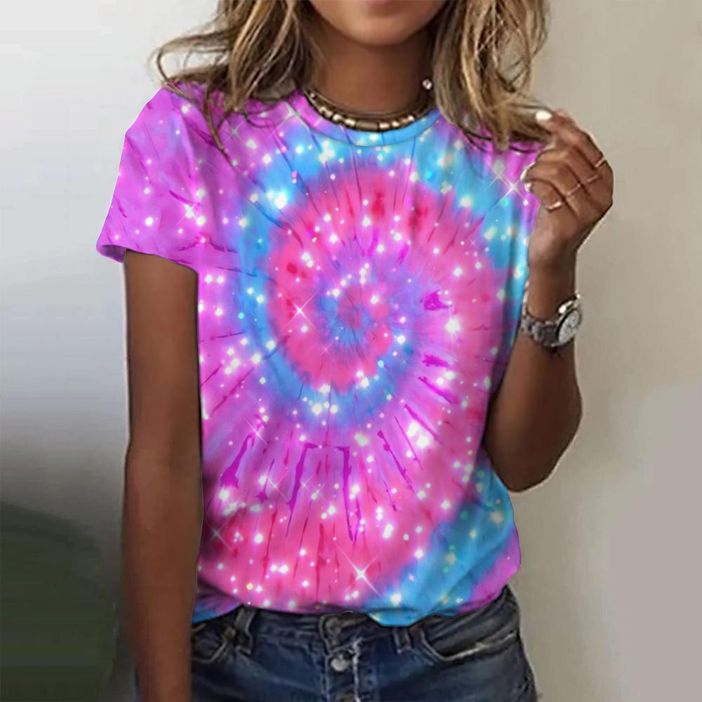 Color Heart Star 3D Print T-Shirts Women Fashion Casual Short Sleeve T Shirt Y2k Harajuku Streetwear Tees Top Female Clothing