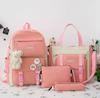 Schoolbag Female College Student Campus Canvas Bag Grades 3 to 5 and 6 Large Capacity Middle School Student Junior High School Student Backpack Female