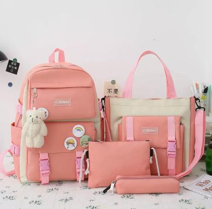 Schoolbag Female College Student Campus Canvas Bag Grades 3 to 5 and 6 Large Capacity Middle School Student Junior High School Student Backpack Female
