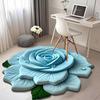 Floral Plush Rug Mat 3D Flower Optical Illusion Floor Mat Non-Slip Water-Absorbent Bath Mat for Bathroom Bedroom Living Room