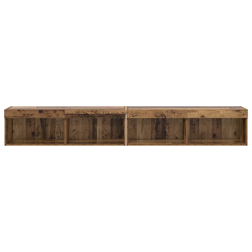 TV Cabinet Set 2 pcs Reclaimed Wood Look 100 x 30 x 30 cm Engineered Wood