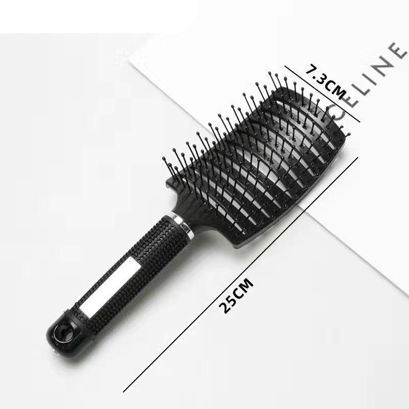 

Волшебная расческа для распутывания волос, из натуральной щетины кабана, изогнутая, женская чёрный