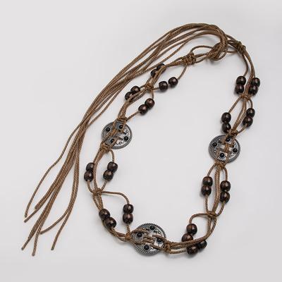 Boho Belt Summer Ethnic Belt Hand-woven Wood Beads Leisure Vacation Waist Rope