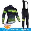 2025  Winter Thermal Fleece Cycling Jersey Set Man's Long Sleeves Cycling Kits Mountain Bike Jersey Road Bike Cycling Suit