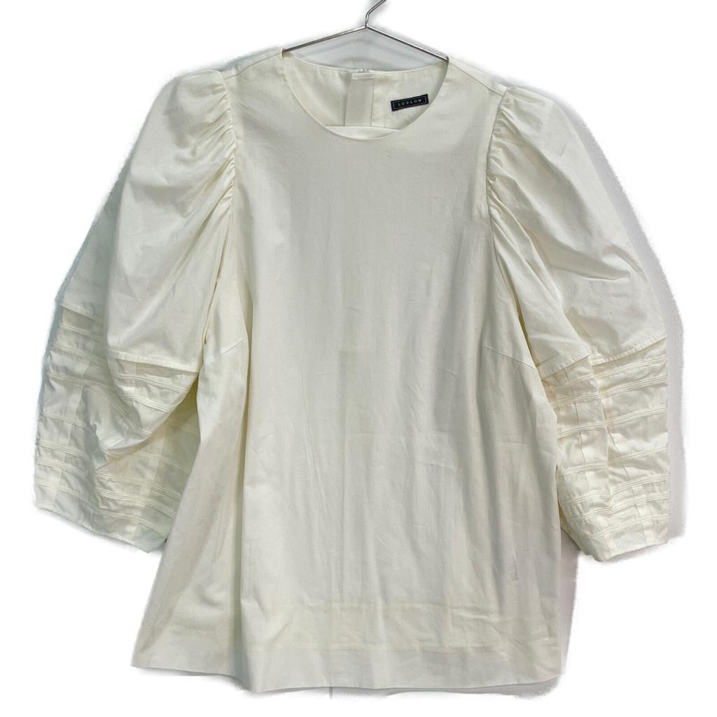 LUDLOW 21-LD21S007TP-002-005 White Balloon Sleeve Shirt Blouse Tops FREE whiteUsed