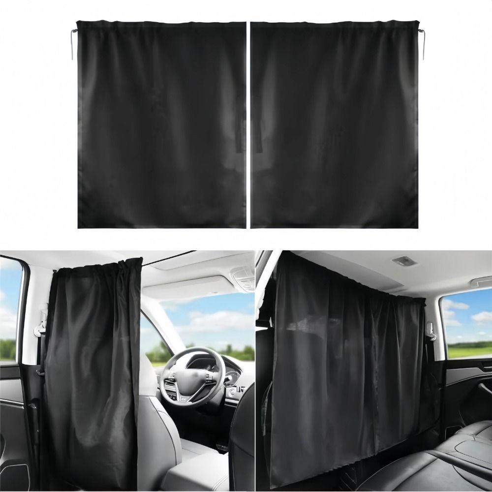 2/4Pcs Light Blocking Car Divider Curtains Retractable Portable Car Privacy Partition Curtain Black Partition Protection
