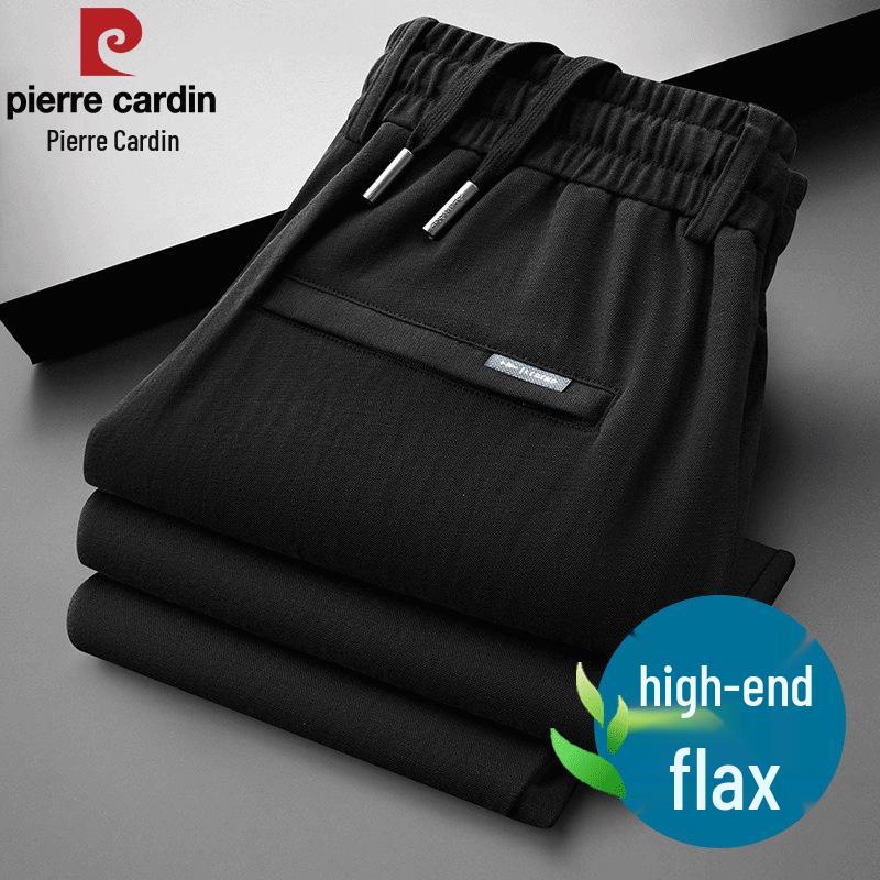 Pierre Cardin Men's Summer Lightweight Linen Blend Straight-Leg Pants