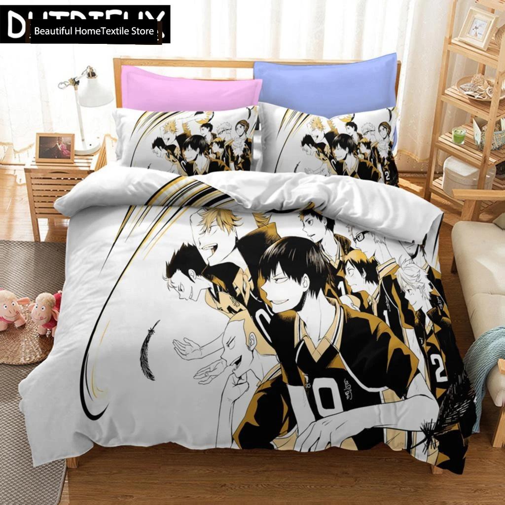 

Хайкюу!! Комплект постельного белья 3D аниме полиэстер пододеяльник наволочки королева король для мальчиков подарок волейбол аниме пододеяльник наборы 70x133cm 2pcs