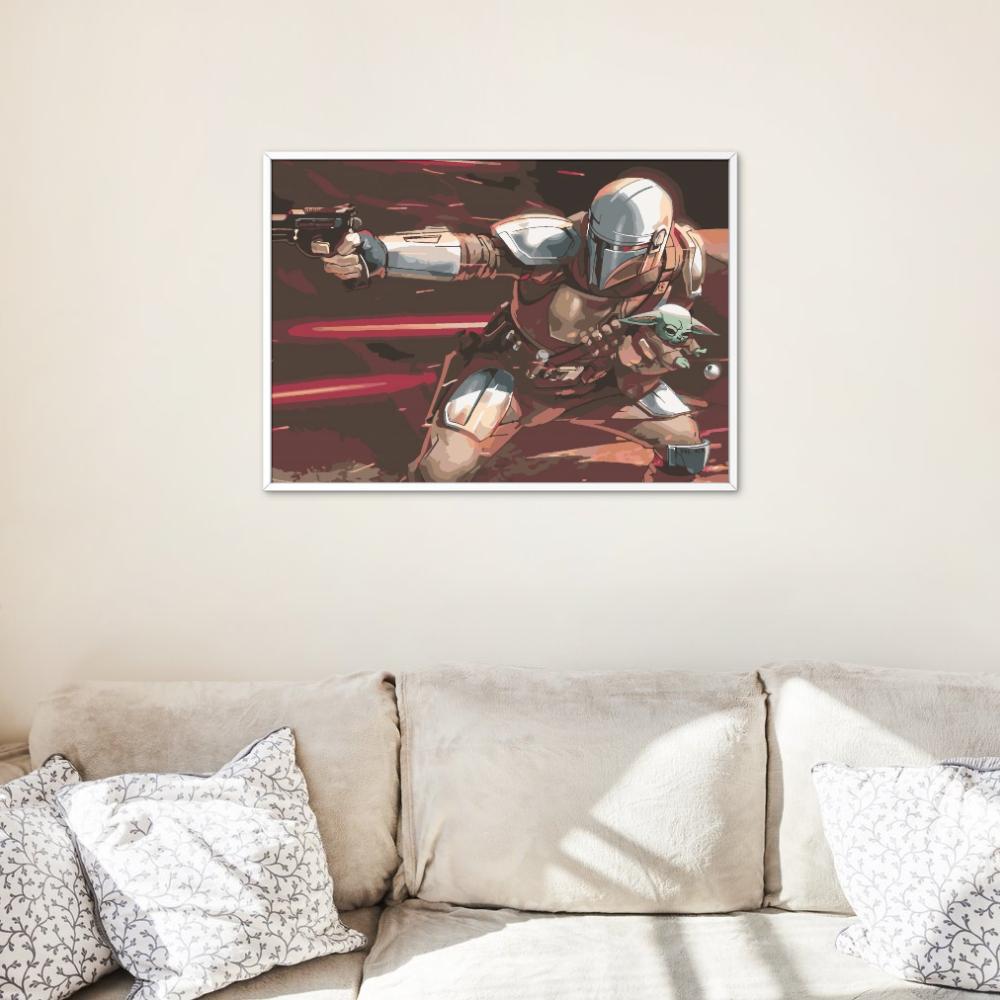 Malowanie Po Numerach Obrazy Do Malowania - Mandalorian Z Grogu 50X40 Cm