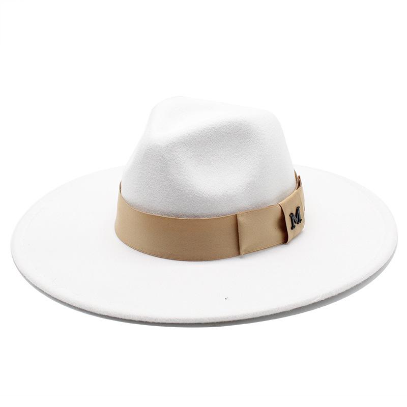 Wool Big-Brimmed Jazz Top Hat For Men And Women, Casual M Standard Big-Brimmed Jazz Hat 9.5Cm