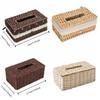 Hand Woven Rattan Woven Tissue Box Japanese Style Napkin Holder Creative Storage Box  Home