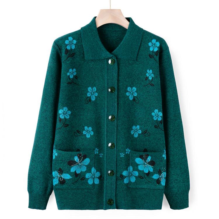 Pull-overs pour femmes d'âge moyen et âgées, vestes fines d'automne pour mères, pulls tricotés décontractés d'automne pour dames âgées et vêtements de grand-mère