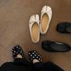 Pretty Feifei women's shoes new polka dot satin light mouth Mary Jane single shoes spring and summer slope bottom ballet split toe shoes