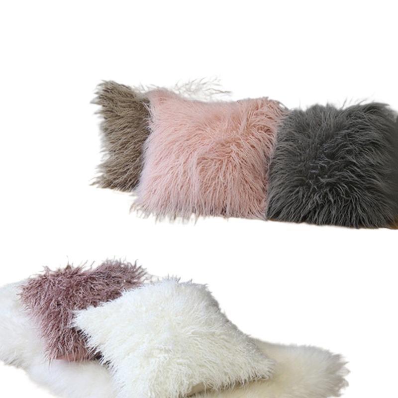 1Pcs Shaggy Fluffy Cover Home Decor Cushion Cover Bedroom Sofa Decorative Soft Fur Plush Living Room Pillowcase 45x45cm