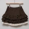 Japanese Y2k Cute Ruffled Plaid Skirt Punk Rock Subculture Cake Skirts Japanese Preppy Style Casual New 2025 Women Skirts