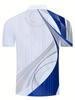 Men's Summer Lightweight Short-Sleeve Sports Shirt with Fashionable Geometric Pattern
