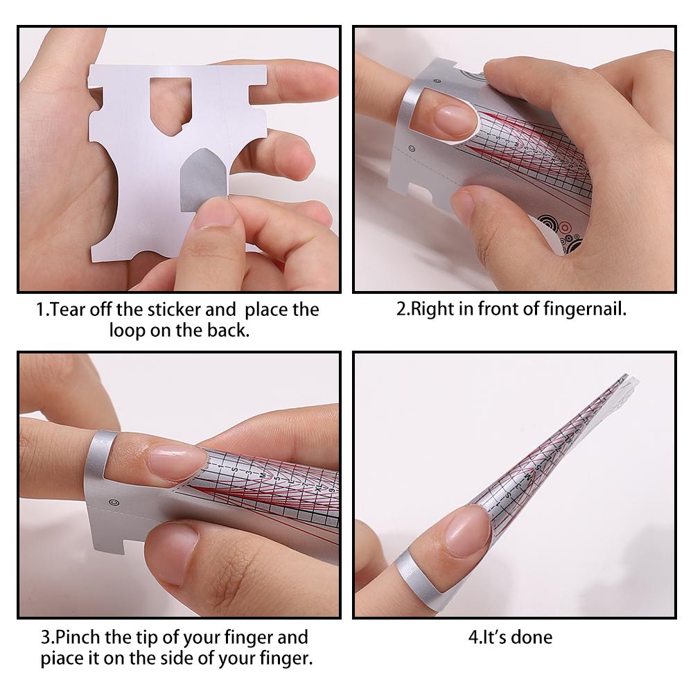 100Pcs/Lot French Nail Form Tips Nail Sticker Extension Acrylic UV Gel Curve False Nails Art Tools DIY Guide Forms Manicure Set
