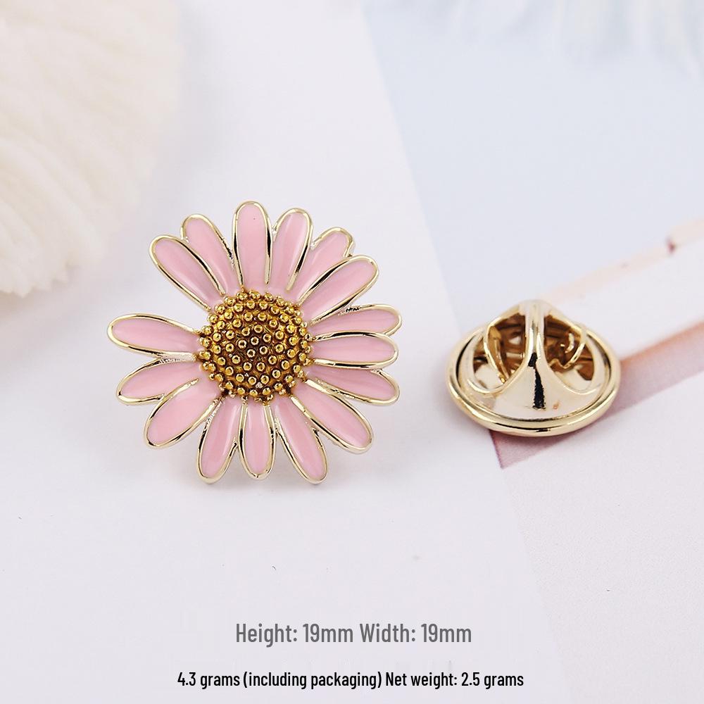 Drip Oil Small Daisy Brooch - Women's Anti-Exposure Corsage Pin Buckle, High-End Clothing Accessory.