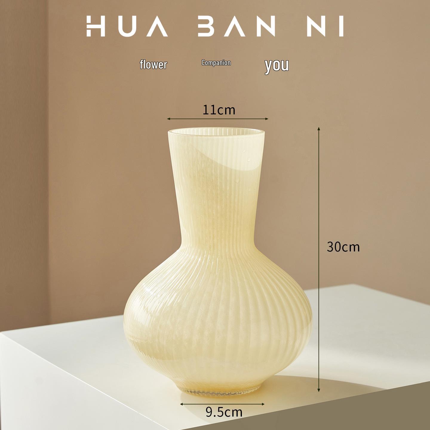Nordic Large Belly Glass Vase: Luxury Decorative Ornament for Living Room Flower Arrangement