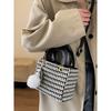 Autumn Winter Woolen Handbag Christmas Style Women  New Fashion Checkered Mini Square Bag Senior Sense Crossbody Pack