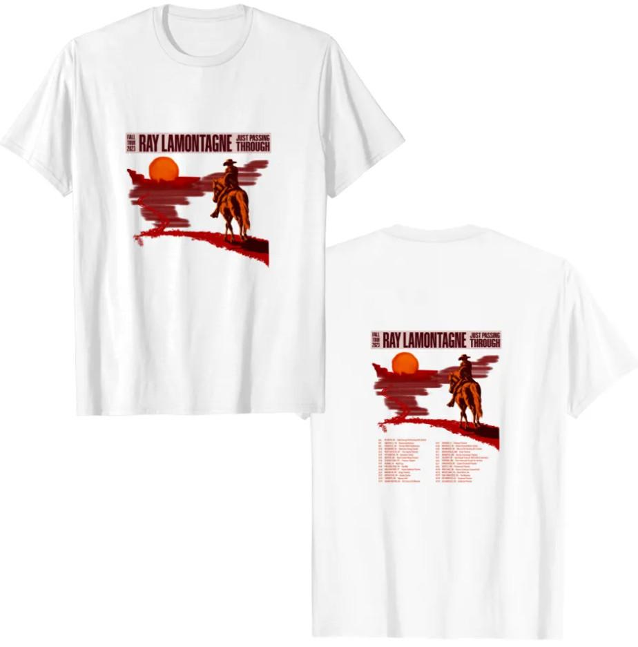Rayy LaMontagne Ray ss Justt Passing Through Tour 2023 Double Tshirt Unisex T-Shirt S