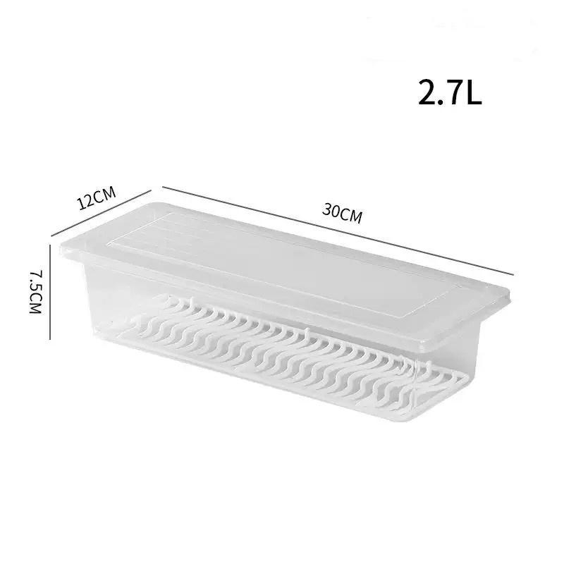 Refrigerator Storage Box Clear Fridge Organizer Fresh Vegetable Fruit Box Drain Basket Food Storage Container Kitchen Organizer