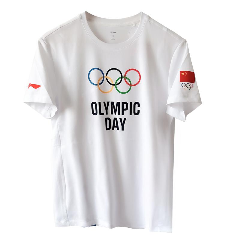 

Li-Ning Быстросохнущая футболка с круглым вырезом, коротким рукавом и принтом в американском стиле, унисекс, топы AHSVE81-A S