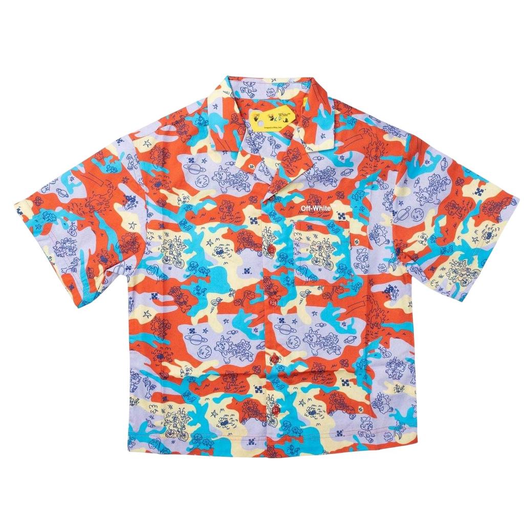Off White Girls All-Over Print Bowling Shirt
