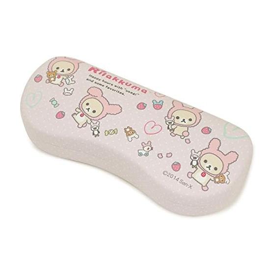 Кейс для очков с жемчугом Rilakkuma Кролик и Асобо Жесткий Магнитный Узор в горошек Розовый