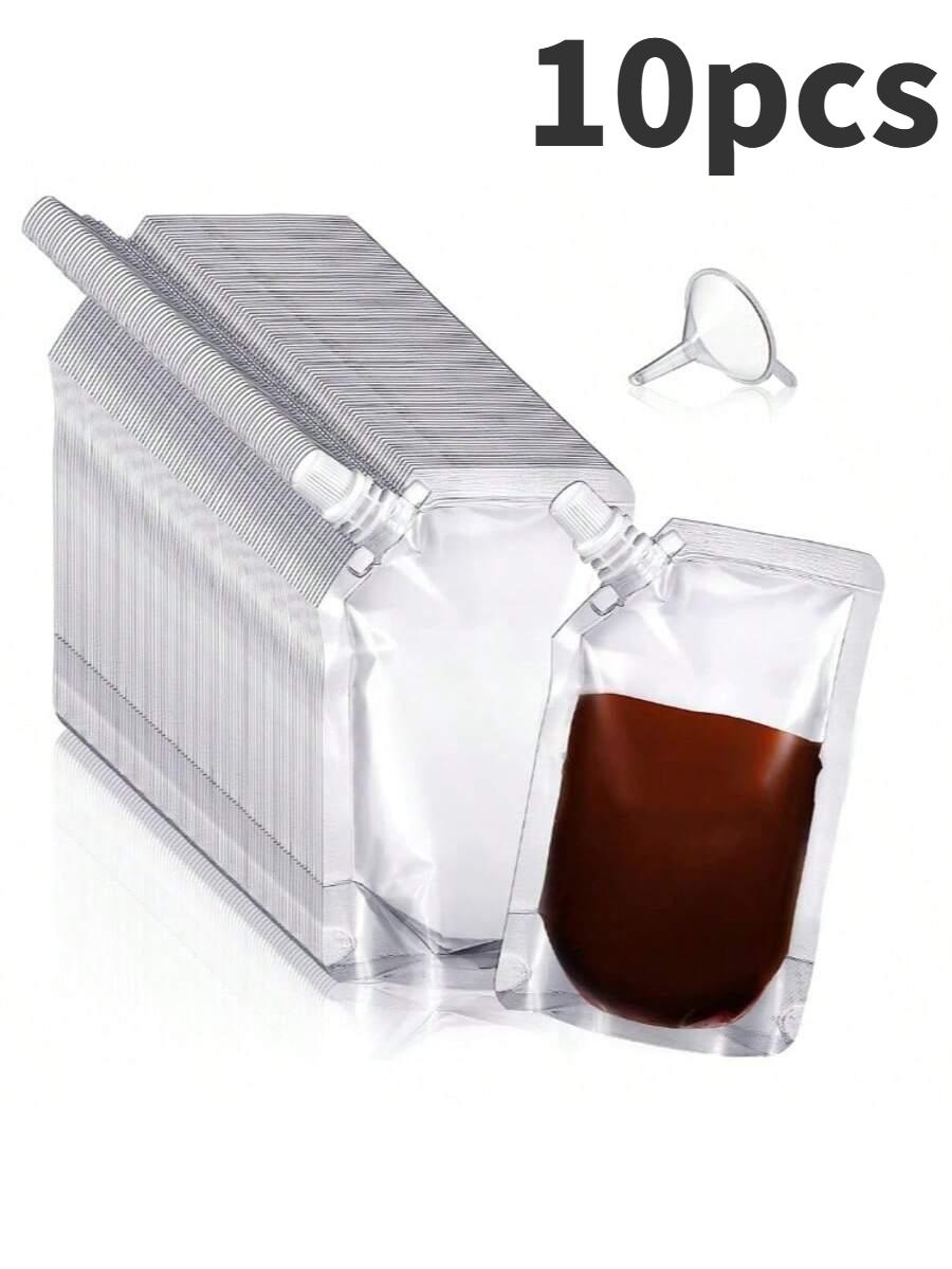 

10Pcs Reusable Slanted Mouth Juice Bottle Beverage Container, Convenient for Daily Travel and Essential for Summer Travel 51-100ml