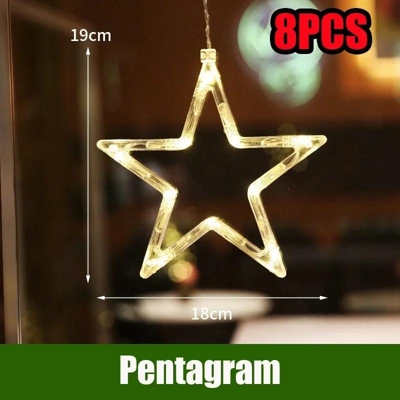 LED Christmas Lights String Decorative Lights Santa Claus Display Window Suction Cup Lights Christmas Tree Colored Lights