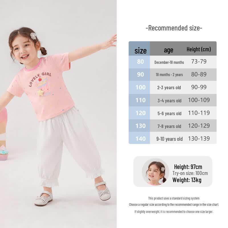 JELLYBABY Girls' Heart Print Short Sleeve T-Shirt