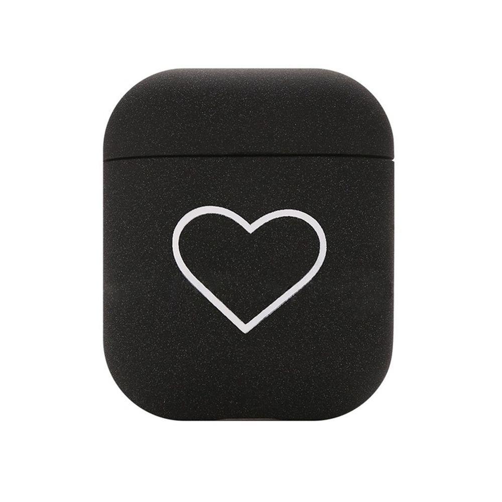 Cute Heart Couples Case Hard PC Earphone Case Cute Design Charging Box Case  FOR Airpods 2