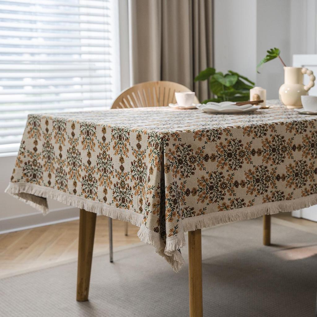 Imaqi Yun Bohemian Floral Jacquard Tablecloth