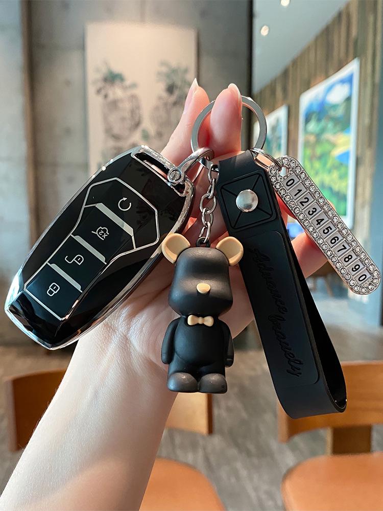 BYD Dolphin Key Case for Han Song, Tang DM-i, Qin Pro/Plus, Yuan, and E2 - Car Shell Buckle Bag.