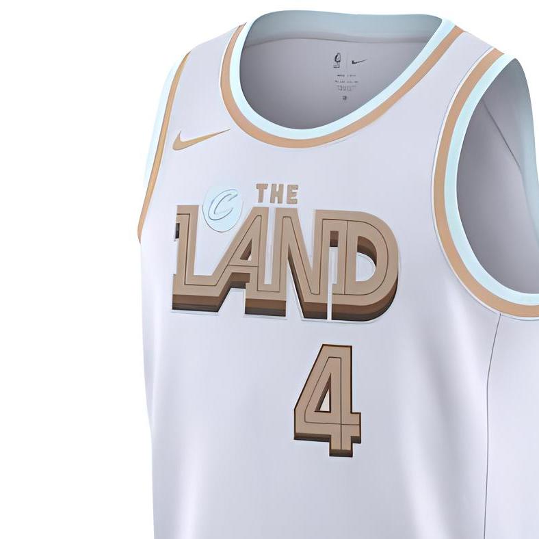 Nike NBA Quick-Dry Printed City Edition Jersey Vest SW Fan Version 2022-23 Season Cavaliers Mobley 4 Unisex Jersey White DO9589-102