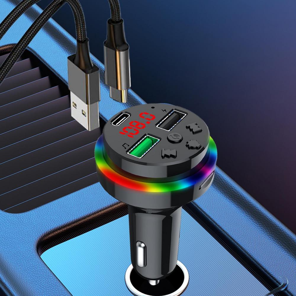 Handy Autoladegerät LED-Lichtanzeige Ladeadapter mit USB-Anschluss Multifunktional Kabellos Intelligent Temperaturregelung Auto