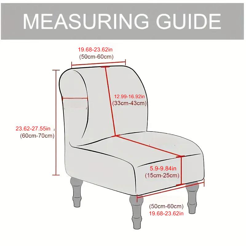 Solid Color Velvet Armless Chair Cover Stretch Dust-Proof Accent Chair Cover Single Sofa Slipcover For Bar Counter El Decor