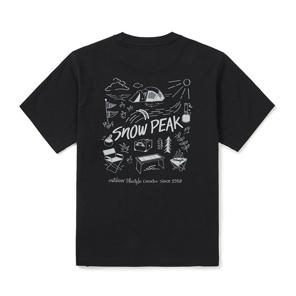 SNOWPEAK Cotton Picnic Short-Sleeve T-shirt Dark Charcoal (S25MUFTS60)
