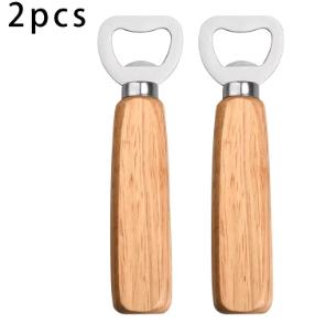 Wooden handle beer bottle opener Commercial wooden bottle opener Stainless steel bottle opener Creative bottle opener