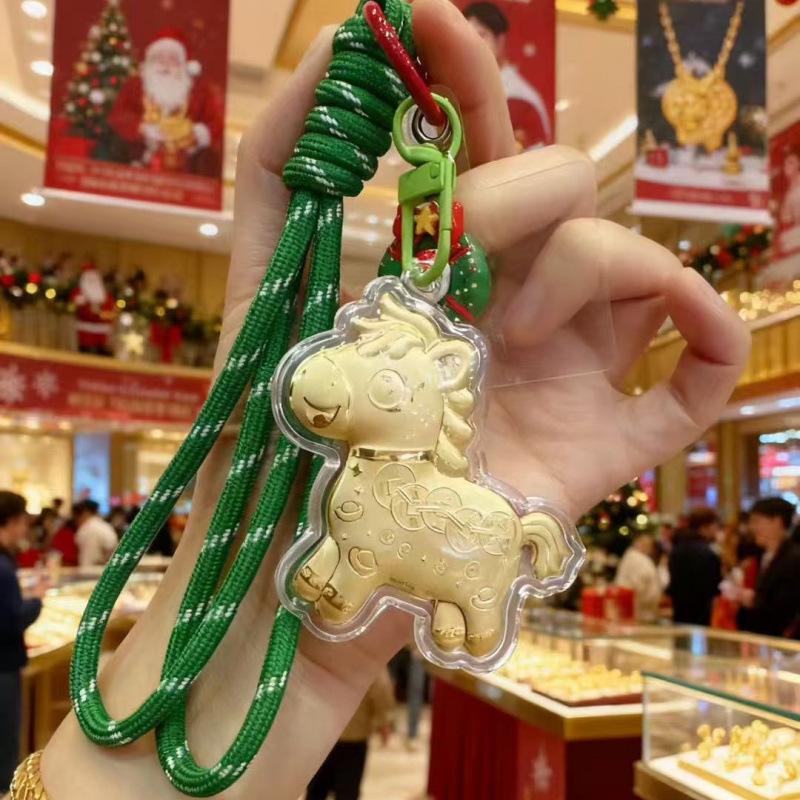 999 Pure Gold Christmas Tree Keychain Pendant Without Gold