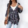 Women's Fashionable Casual Long Sleeved Loose Oversized Printed Top