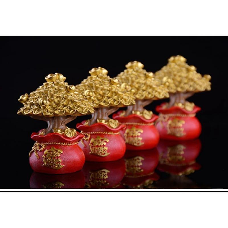 Feng Shui Money Tree Lucky Fortune Birthday Baking Cake Dress Up Decorating for Car Home TV Cabinet Decoration Crafts Figurines