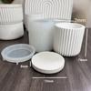 Circular Storage Box Silicone Mold Stripe Candle Cup Plaster Resin Mould DIY Jewelry Gypsum Storage Jar Concrete Silicone Mold