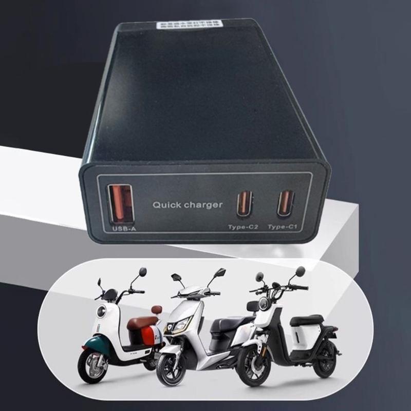 Fast Speed USB And Type C 3 Port Charger For 36V 48V 60V 72V 84V Electric Bicycles With Overloads Protections
